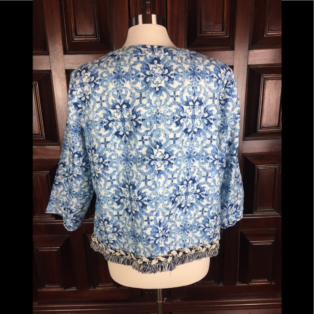 Chico’s Open Front Jacket 💯 Linen - Picture 6 of 13